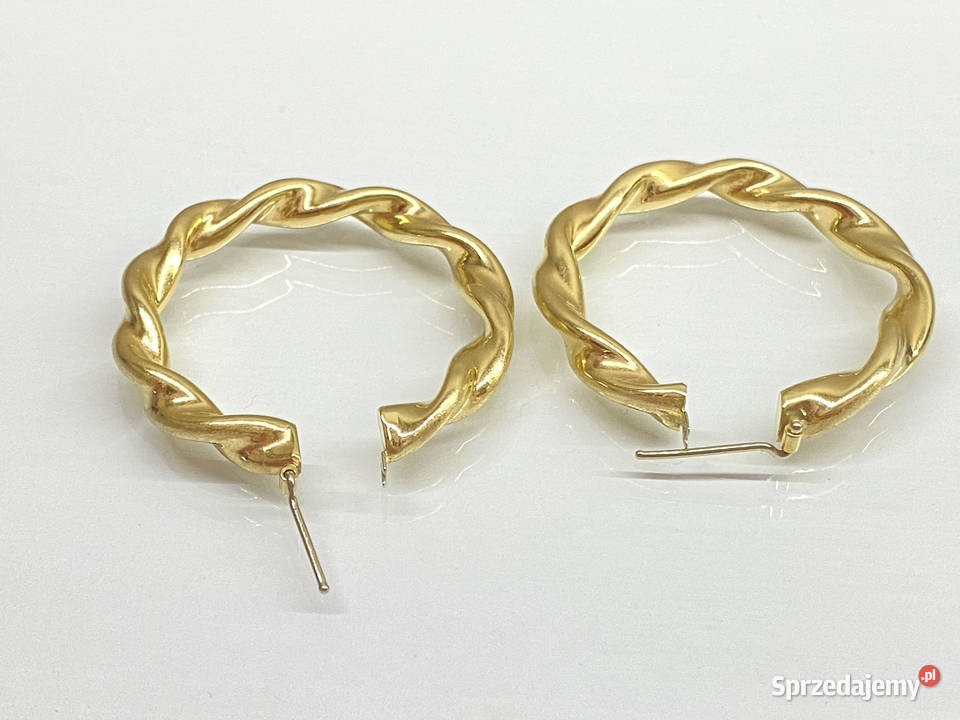 ZŁOTE KOLCZYKI KOŁA KRĘCONE 25 ZŁOTO pr585 Tczew