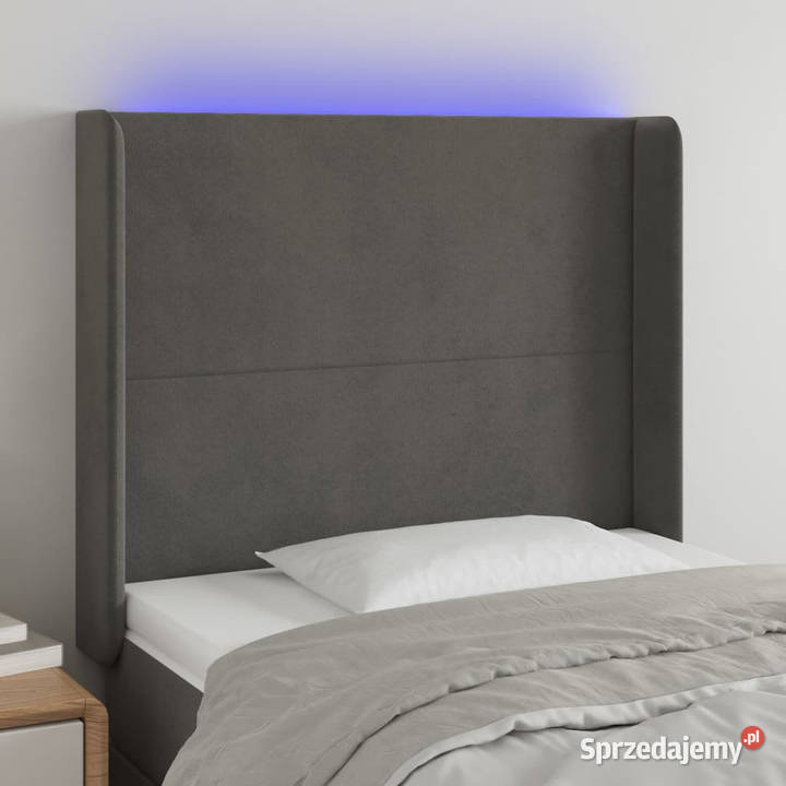 Zagłówek do łóżka z LED ciemnoszary 83x16x118128 Warszawa sprzedam