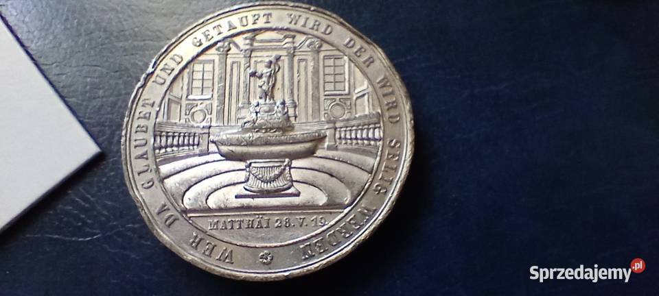Stare monety Medal Chrzcielny Stare Niemcy 157 Lesko