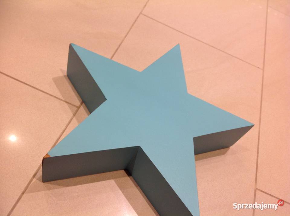Gwiazda Drewniana Niebieska Dekoracja niebieski Nowa Sól