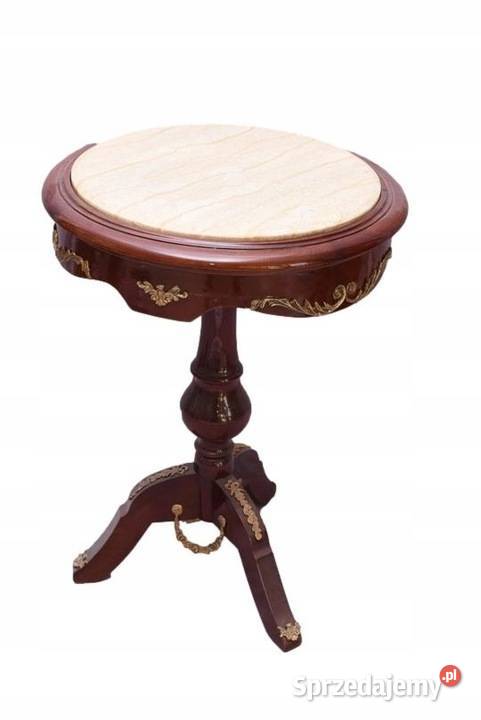 Drewniany Stolik z Marmurowym Blatem Stół Kraków