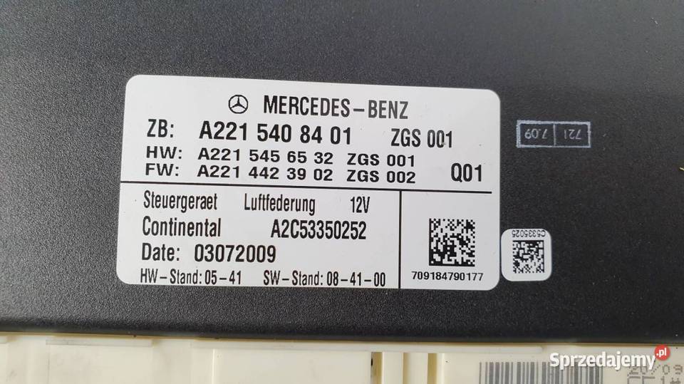 MODUŁ A2215408401 MERCEDES SKLASA W221 LIFT FV23 osobowe