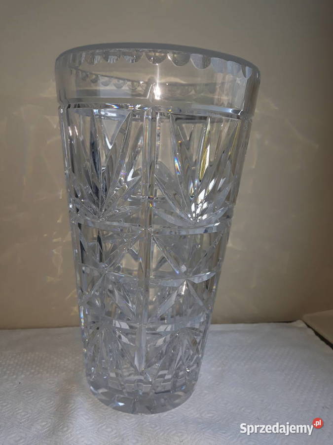 duży wysoki kryształowy wazon ciężki kryształ Gdańsk