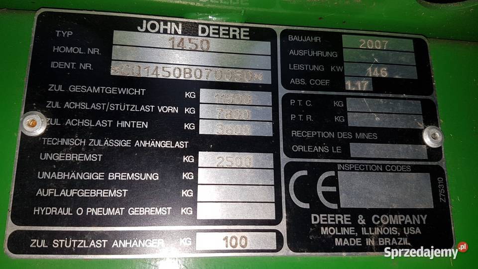 Kombajn Johen Deere 1450 cws Rostarzewo