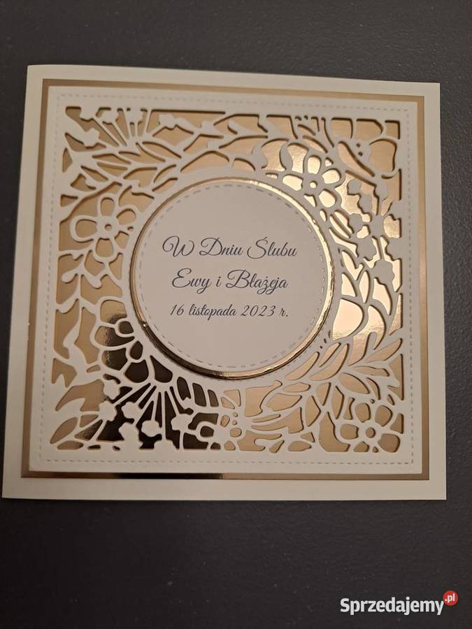 Kartka w kopercie z okazji ślubu Strzebiń