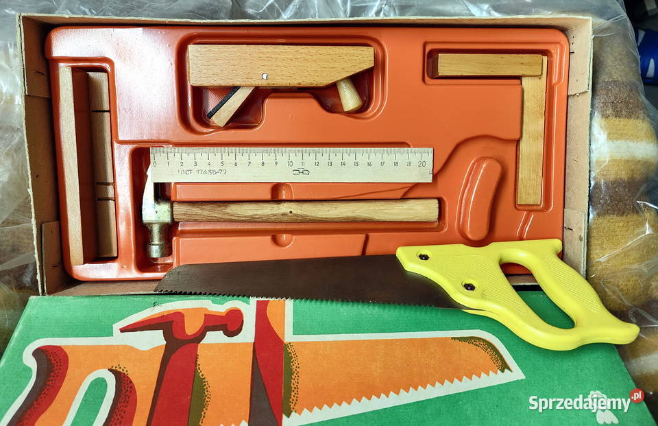 Vintage Dziecięcy Zestaw narzędzi stolarskich 5 Lublin