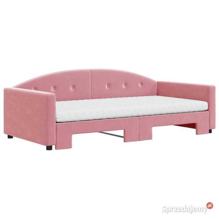 Sofa rozsuwana z materacami różowa aksamit Warszawa sprzedam