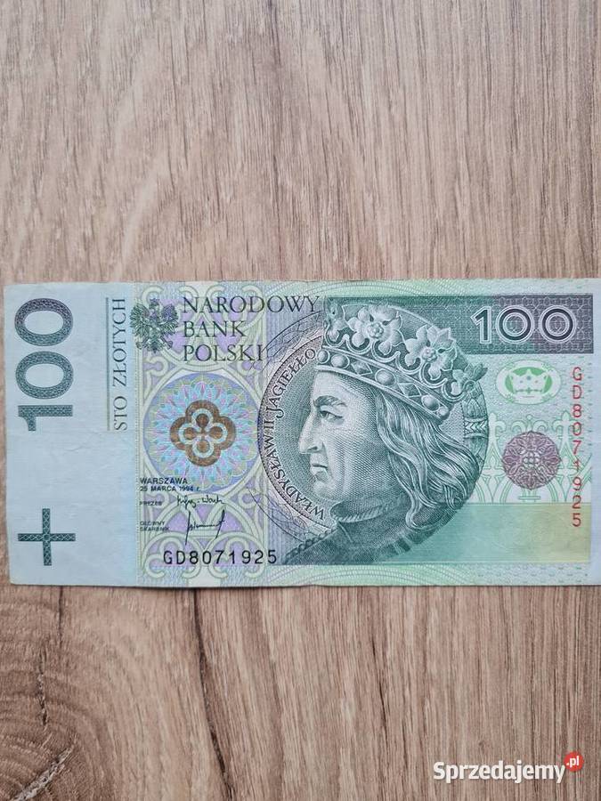 Banknot 100 zł z datą urodzenia 8.07.1925