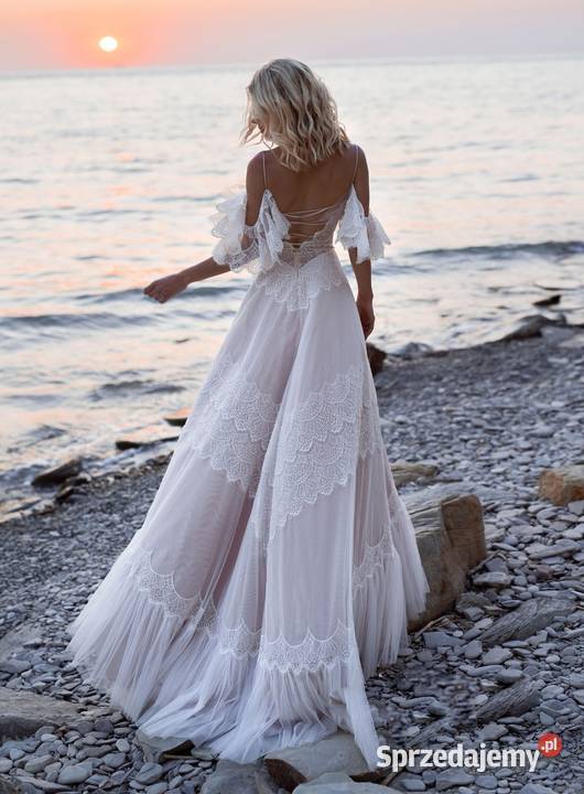 Suknia ślubna boho liniaA 38 M 40 L 46 XXXL Jelenia Góra