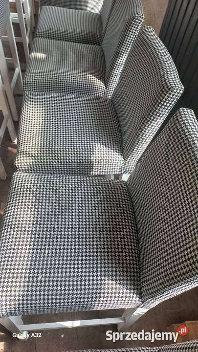 Zestaw 10 hokerów i 4 foteli oddzielnie pepitka Kraków