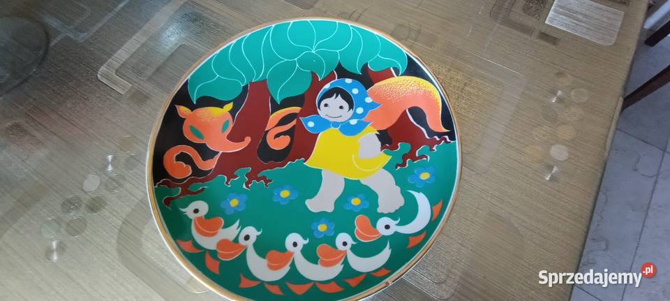 Stara porcelana patera bajki czerwony kapturek Nysa