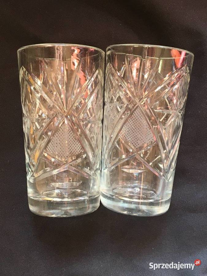 Szklaneczki kryształowe literatki 2 szkif Skarżysko Kościelne