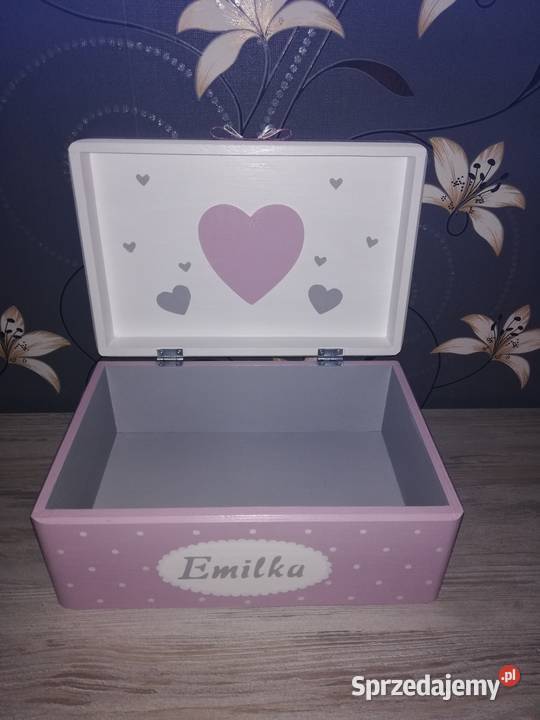 Kuferek dziewczynki z imieniem roczek chrzest Dekoracje i ozdoby Kędzierzyn-Koźle