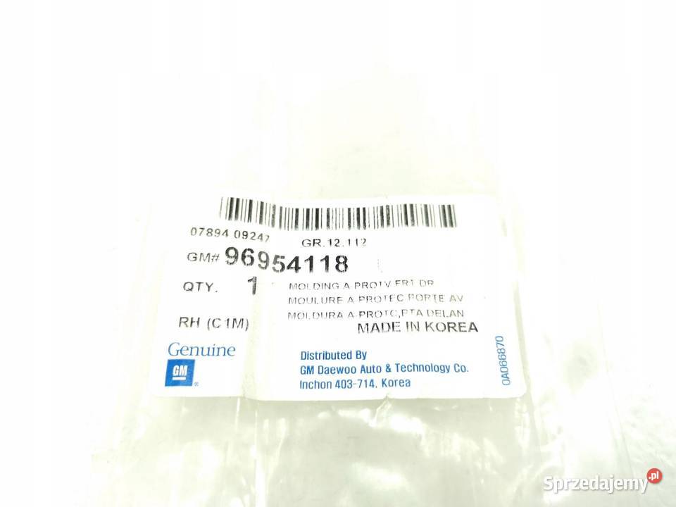 LISTWA DRZWI PRAWY PRZÓD CHEVROLET SPARK 0509 lubelskie