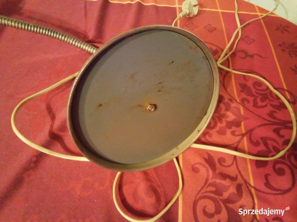 Lampka biurkowa srebrna PRL Lampy