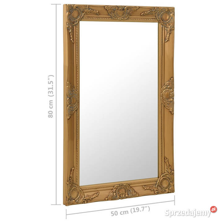 Lustro ścienne w stylu barokowym 50x80 złote Warszawa