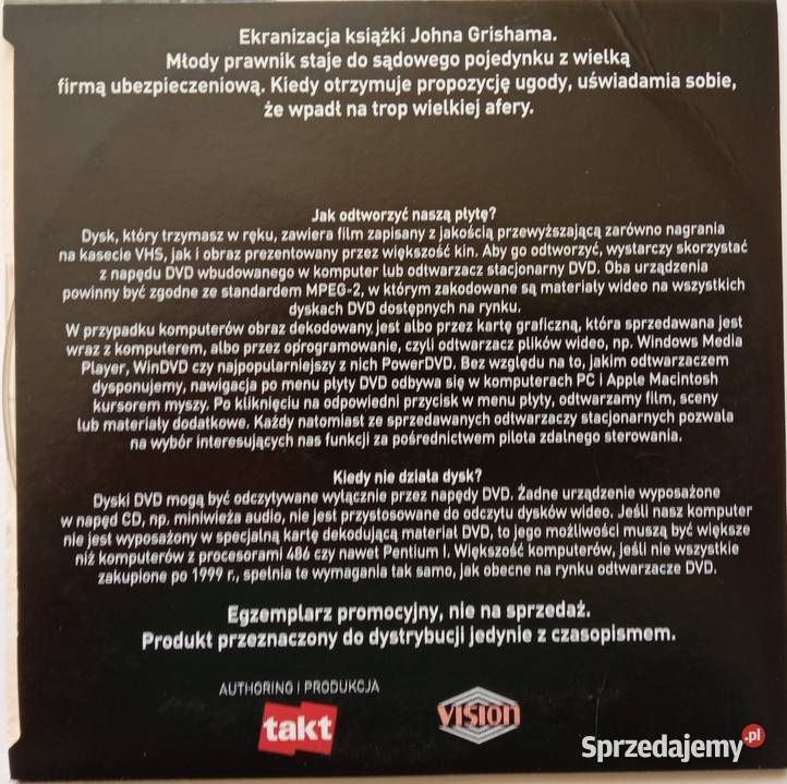 Zaklinacz deszczu DVD Matt Damon Danny DeVito Łódź