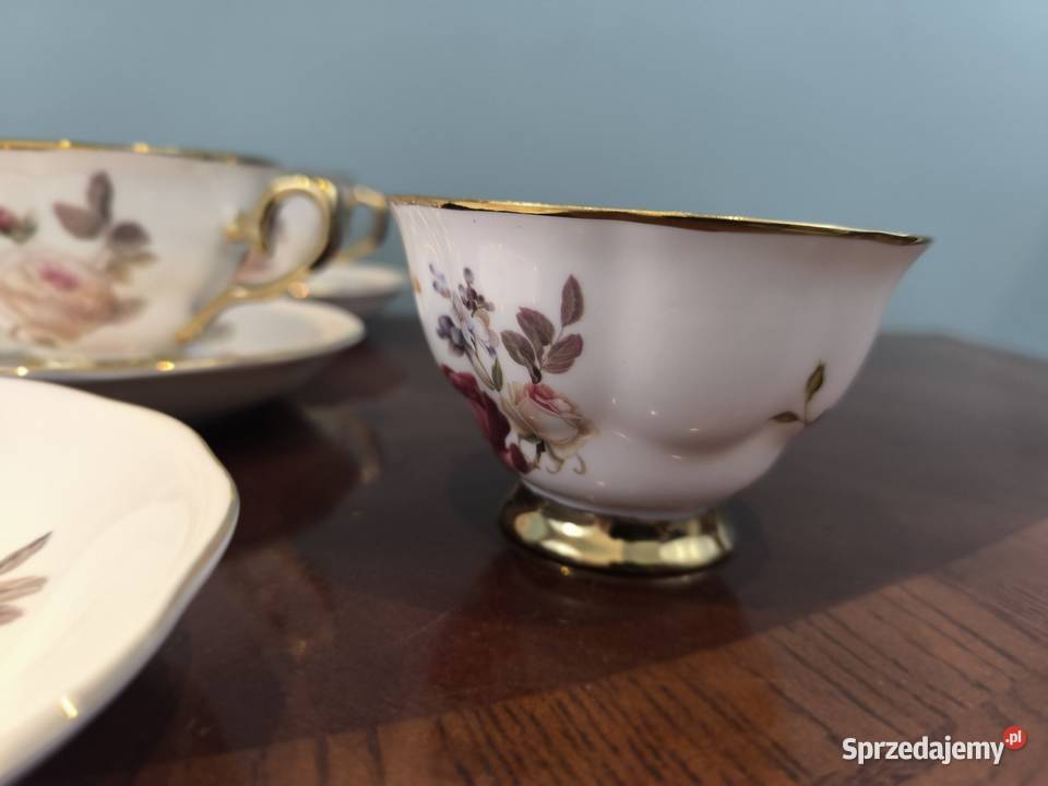 Piękny zestaw porcelany kawowo herbaciany 6 Łódź