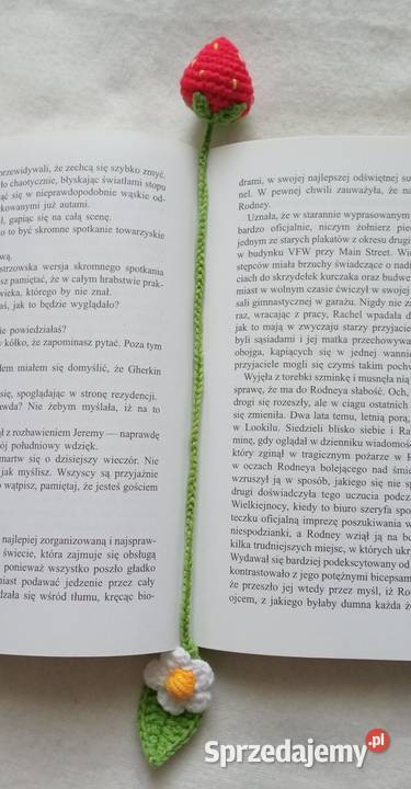 Truskawka wykonana na szydełku zakładka do Łask sprzedam
