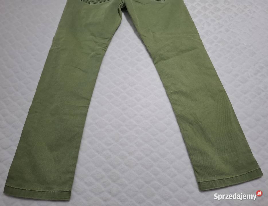 Spodnie chłopięce rurki zielone piłka trampek Odzież