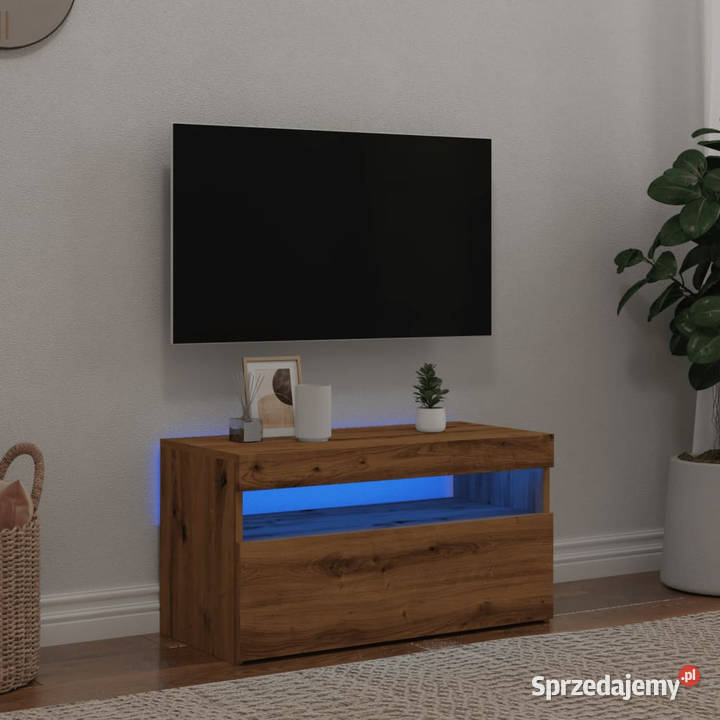 Szafka pod TV z oświetleniem LED dąb artisan RTV Warszawa sprzedam