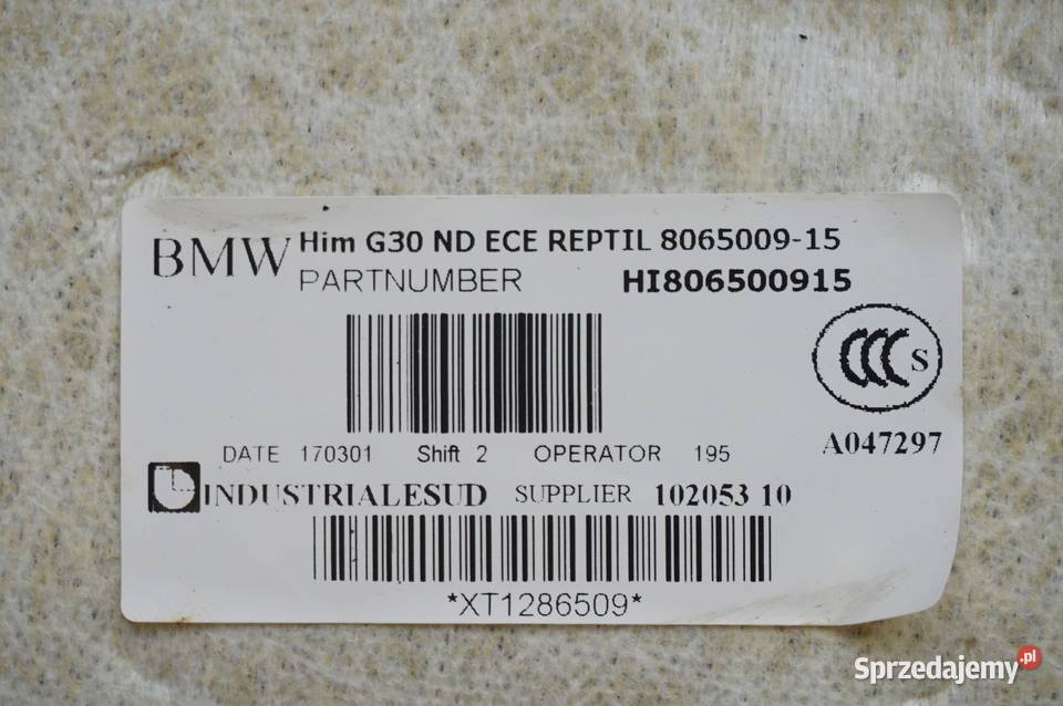 PODSUFITKA BMW 5 G30 SEDAN 8065009 Podsufitki wielkopolskie Lwówek