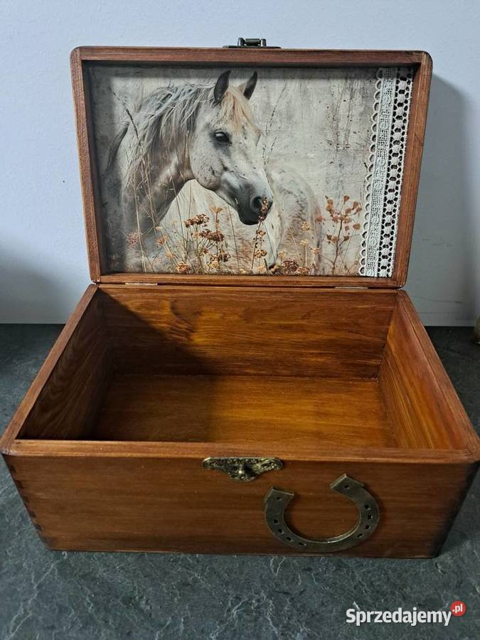 Kuferek z koniem decoupage podkowa pudełko opolskie Kędzierzyn-Koźle