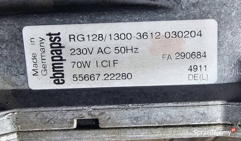 Wentylator ebmpapst RG1281300 Akcesoria grzewcze wielkopolskie Nowy Tomyśl