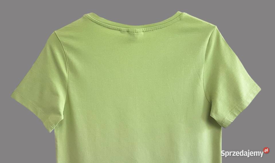 Damska bluzka oliwkowa bawełniana z krótkim sprzedam