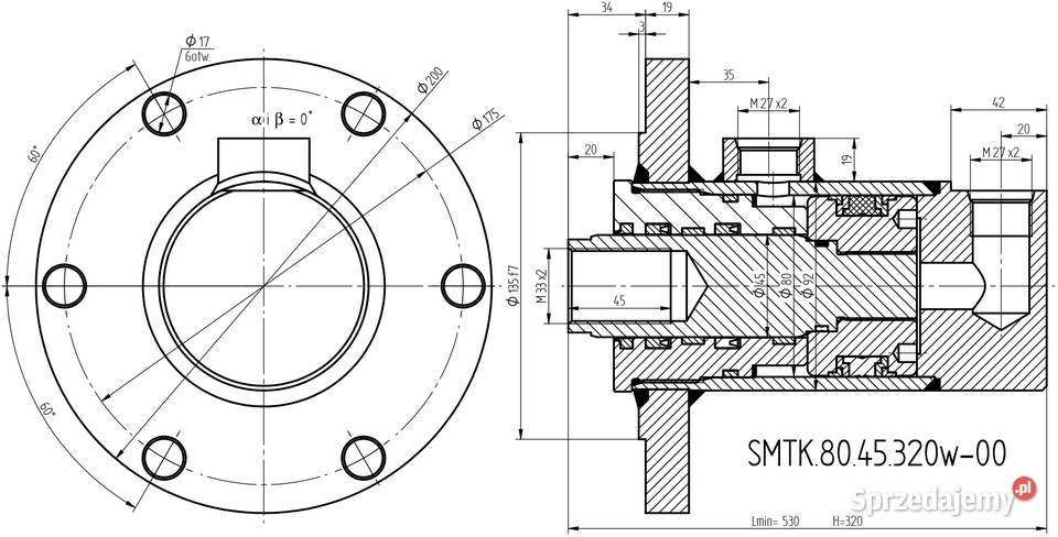 CYLINDER SIŁOWNIK OBROTU Ładowacz Troll Skok 320 Solec Kujawski