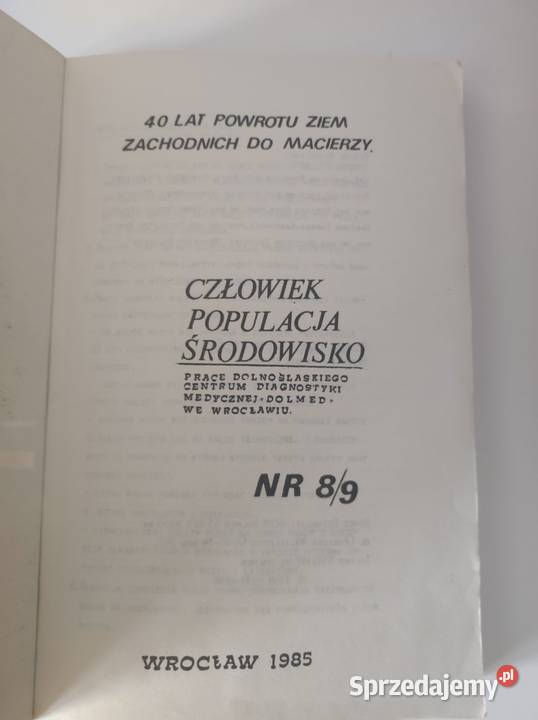 Człowiek Populacja Środowisko Prace Rok wydania 1985 Kielce sprzedam