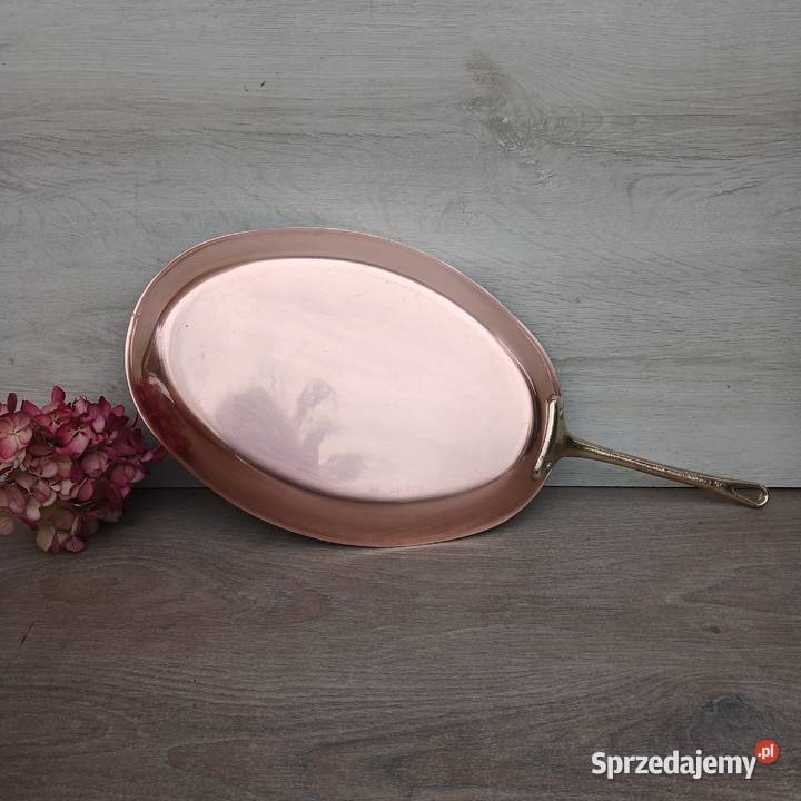 Duża miedziana patelnia owalna 36x25 Warszawa