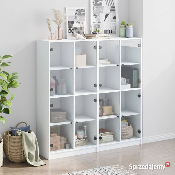 Biblioteczka z drzwiczkami biała 136x37x142 Warszawa sprzedam