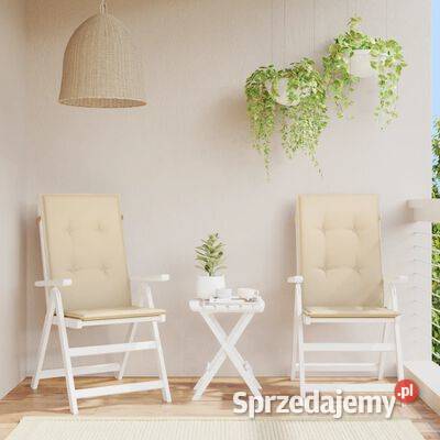 vidaXL Poduszki na krzesła ogrodowe 2 beżowe