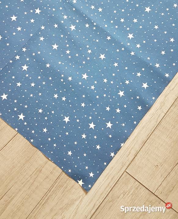 Serwetka świąteczna białe gwiazdki na niebieskim