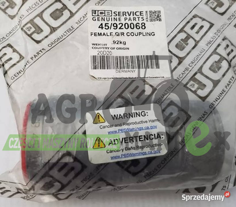 45920068 45920068 SZYBKOZŁĄCZE HYDR JCB Wichrów