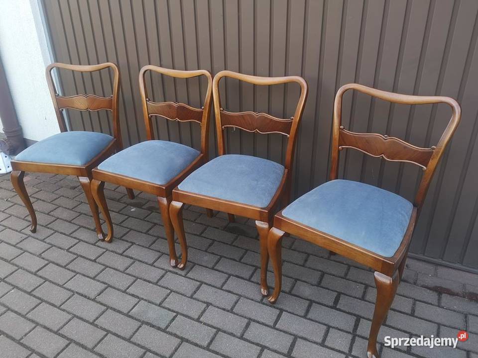 Krzesła 4 Sztuki ARTDECO Stare Antyk Komplet Meble Antyki, Sztuka, Kolekcje Swarzędz sprzedam