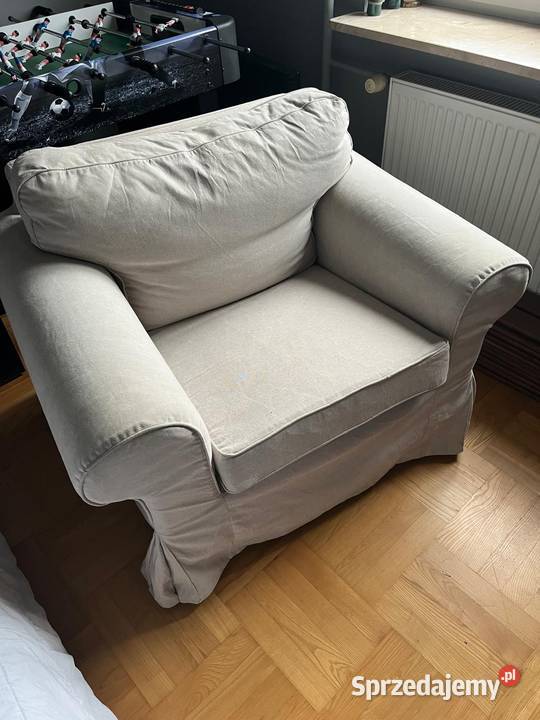 Fotel IKEA EKTORP podnóżek Kilanda jasnobeżowy Granica
