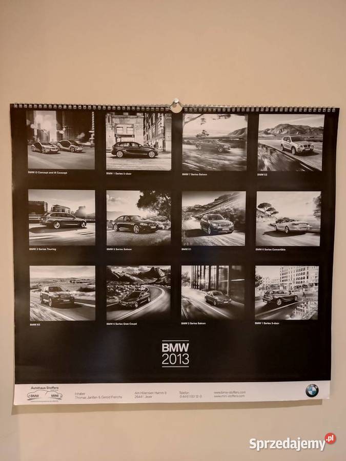 Kalendarz BMW 2013 58 x 54 Głuchołazy sprzedam