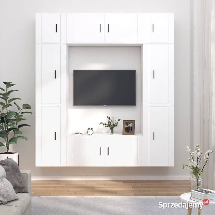 8częściowy zestaw szafek telewizyjnych biały mazowieckie Warszawa sprzedam