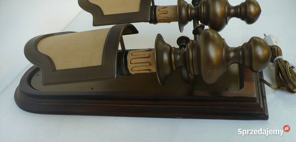 Kinkiet mosiężny dwuramienny