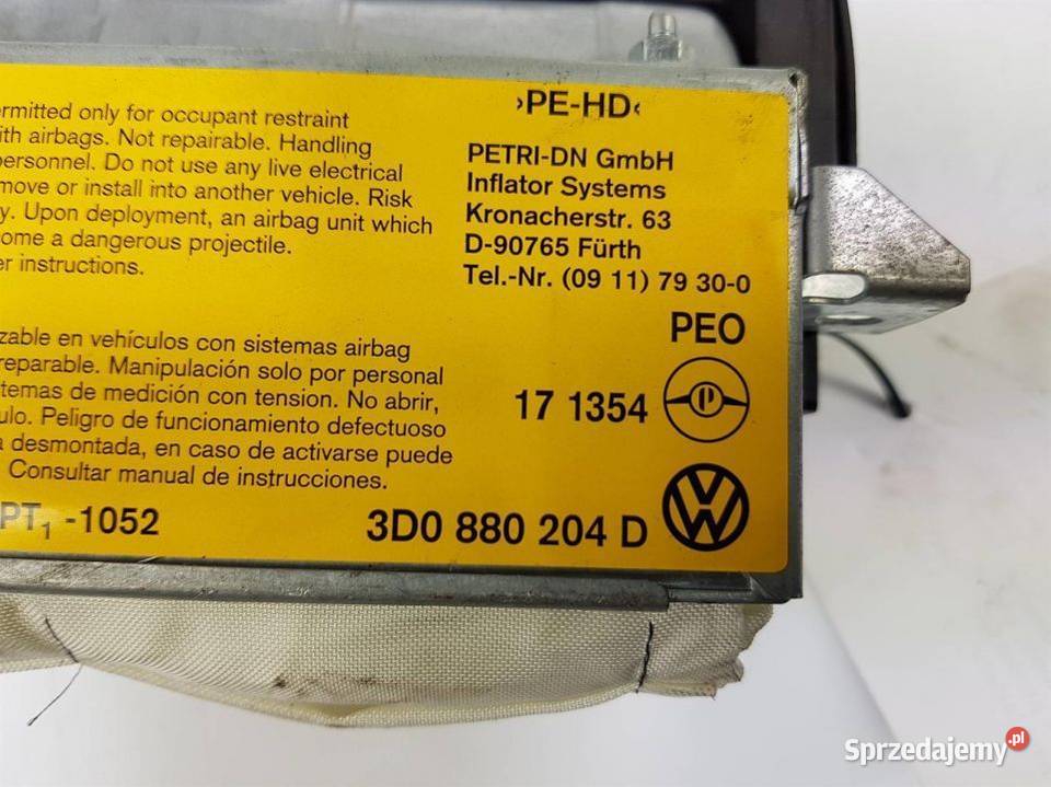 PODUSZKA AIRBAG VOLKSWAGEN PHAETON 3D0880204D Lipno sprzedam