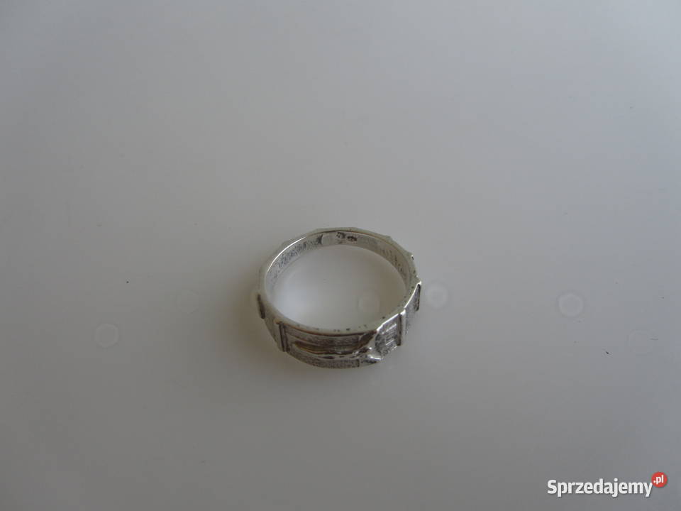 Różaniec srebrny na palec obrączka 17 mm