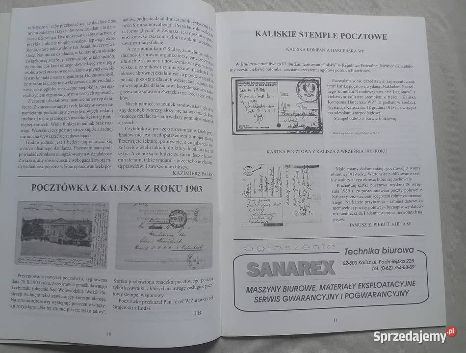Kwartalnik Filatelista Kaliski 4 56 wielkopolskie Koźminek