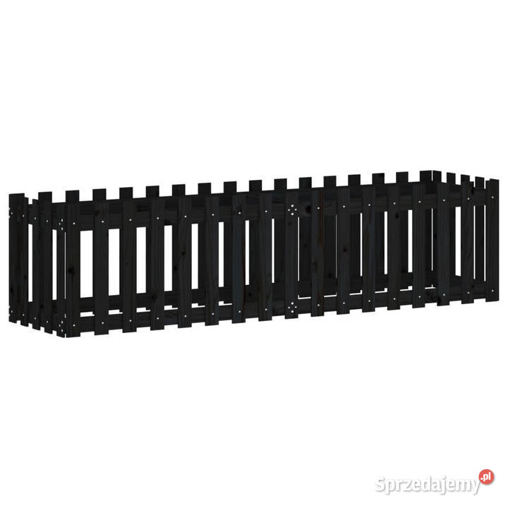 Rabata ogrodowa z płotkiem czarna 200x50x50 mazowieckie Warszawa