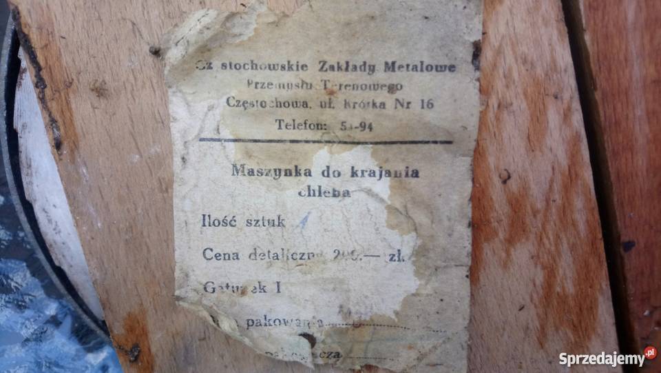 Krajalnica do chleba ręczna PRL Złotniki Kujawskie