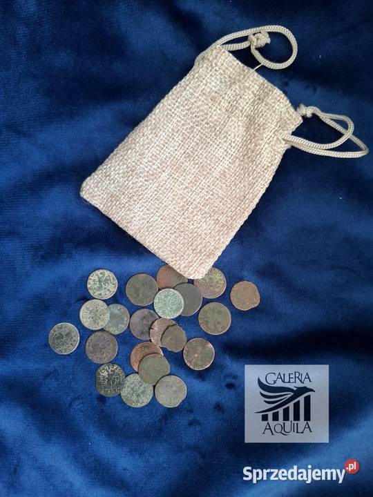 Sakiewka oryginalnych polskich szelągów z XVII w Wejherowo