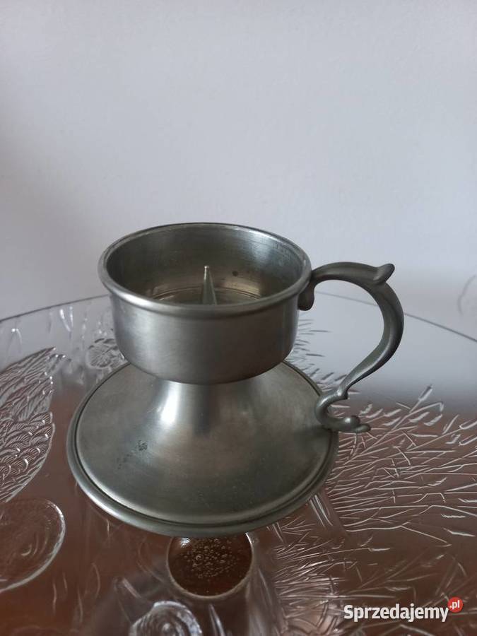 Kaganek cynowy z kloszem