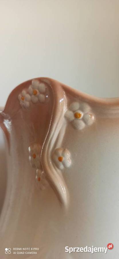 Doniczka porcelana Sygnowana Beż z kolorem ecr Gdańsk sprzedam