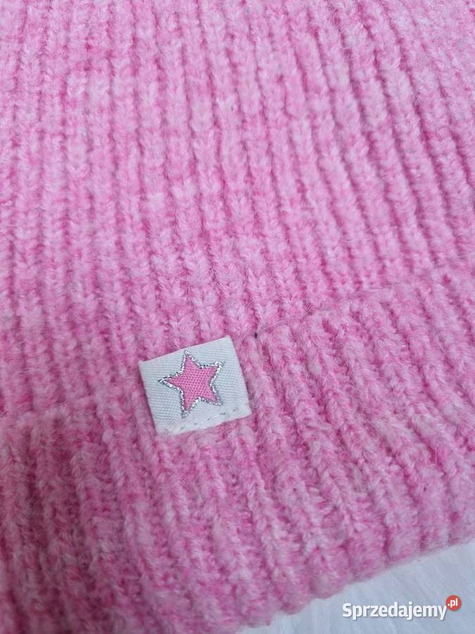 56 Rózowa ciepła czapka dziewczynki Nakrycia głowy, szaliki i rękawiczki Kobylanka